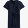 Short-Sleeve Belted Utility Shirtdress