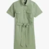 Short-Sleeve Belted Utility Shirtdress Short-Sleeve Belted Utility Shirtdress