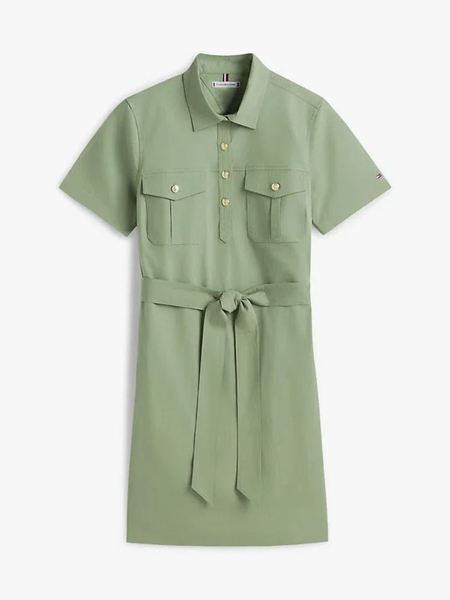 Short-Sleeve Belted Utility Shirtdress Short-Sleeve Belted Utility Shirtdress