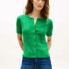 Short-Sleeve Cable Knit Cardigan Short-Sleeve Cable Knit Cardigan