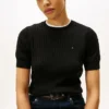 Short-Sleeve Cable Knit Sweater Short-Sleeve Cable Knit Sweater