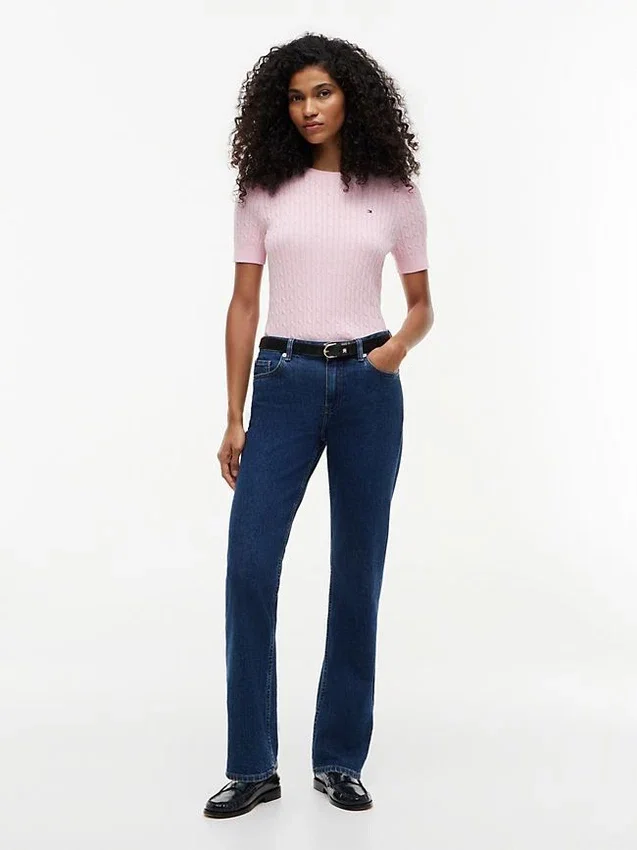 Short-Sleeve Cable Knit Sweater Short-Sleeve Cable Knit Sweater