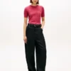 Short-Sleeve Cable Knit Sweater Short-Sleeve Cable Knit Sweater