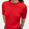 Short-Sleeve Cable Knit Sweater Short-Sleeve Cable Knit Sweater