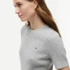 Short-Sleeve Cable Knit Sweater Short-Sleeve Cable Knit Sweater