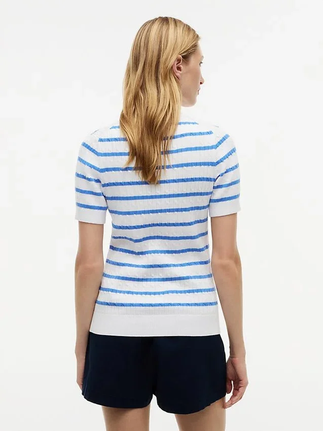 Short-Sleeve Cable Knit Sweater Short-Sleeve Cable Knit Sweater