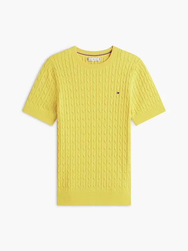 Short-Sleeve Cable Knit Sweater Short-Sleeve Cable Knit Sweater