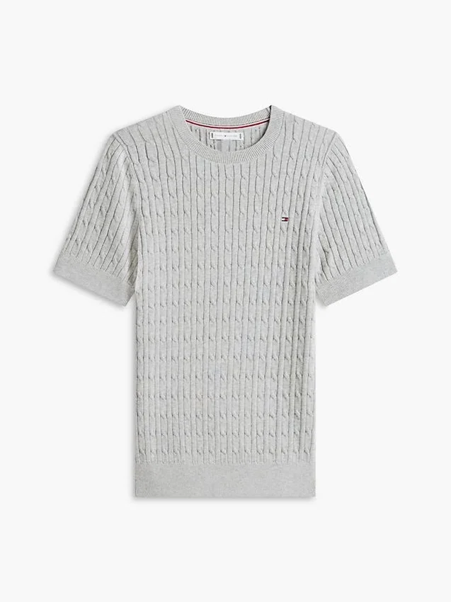 Short-Sleeve Cable Knit Sweater Short-Sleeve Cable Knit Sweater