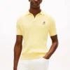 Short-Sleeve Cable Knit Sweater Polo