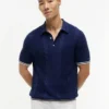 Short-Sleeve Cable Knit Sweater Polo