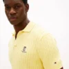 Short-Sleeve Cable Knit Sweater Polo