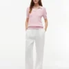 Short-Sleeve Cable Knit Sweater Polo Short-Sleeve Cable Knit Sweater Polo