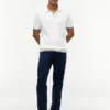 Short-Sleeve Cable Knit Sweater Polo