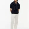 Short-Sleeve Cable Knit Sweater Polo