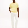 Short-Sleeve Cable Knit Sweater Polo