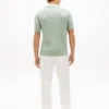 Short-Sleeve Cable Knit Sweater Polo