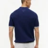 Short-Sleeve Cable Knit Sweater Polo