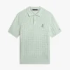 Short-Sleeve Cable Knit Sweater Polo