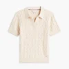 Short-Sleeve Cable Knit Sweater Polo Short-Sleeve Cable Knit Sweater Polo