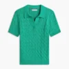 Short-Sleeve Cable Knit Sweater Polo Short-Sleeve Cable Knit Sweater Polo