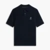 Short-Sleeve Cable Knit Sweater Polo