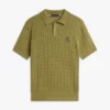 Short-Sleeve Cable Knit Sweater Polo