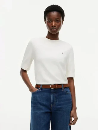 Short-Sleeve Crewneck Sweater