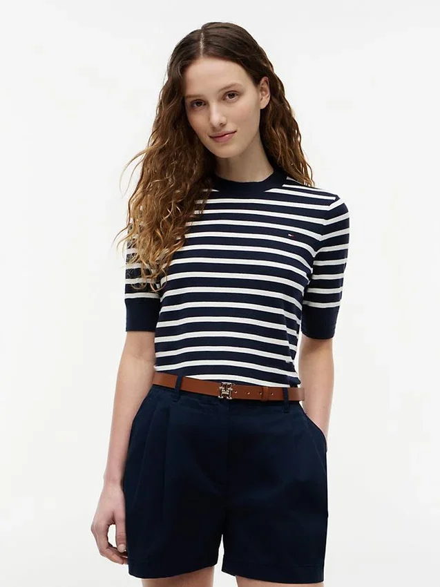 Short-Sleeve Crewneck Sweater Short-Sleeve Crewneck Sweater