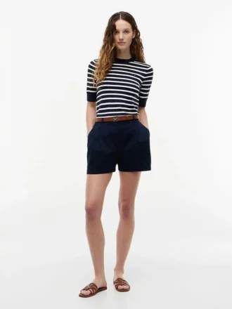 Short-Sleeve Crewneck Sweater
