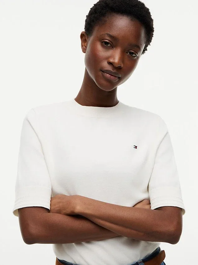 Short-Sleeve Crewneck Sweater Short-Sleeve Crewneck Sweater