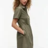 Short-Sleeve Gold-Button Dress Short-Sleeve Gold-Button Dress