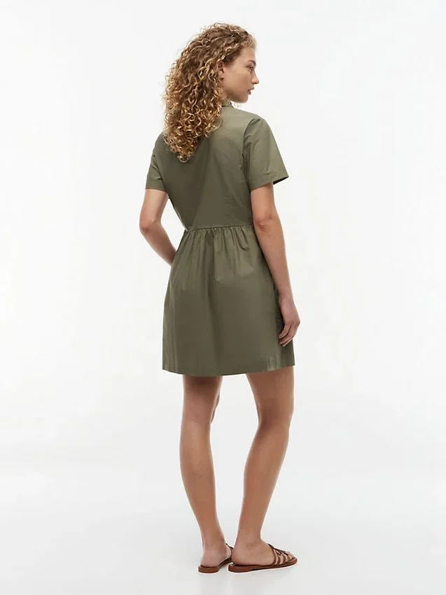 Short-Sleeve Gold-Button Dress Short-Sleeve Gold-Button Dress