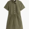 Short-Sleeve Gold-Button Dress Short-Sleeve Gold-Button Dress