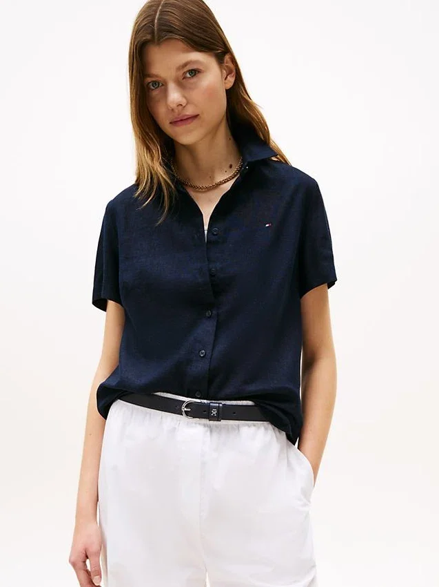 Short-Sleeve Linen-Blend Shirt Short-Sleeve Linen-Blend Shirt