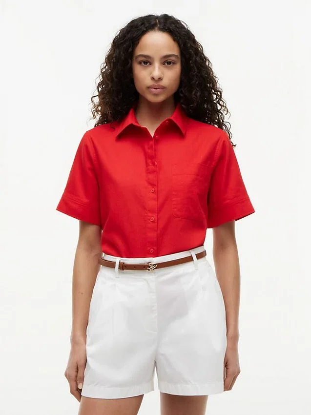 Short-Sleeve Linen-Blend Shirt Short-Sleeve Linen-Blend Shirt