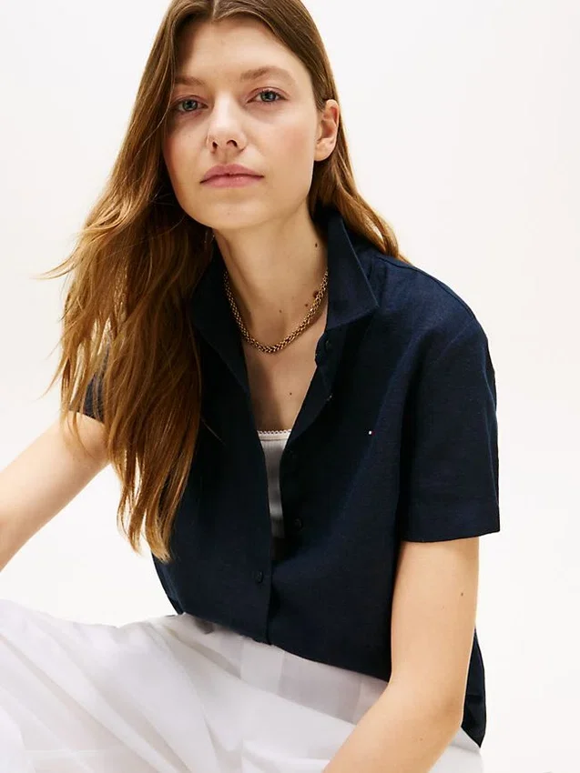 Short-Sleeve Linen-Blend Shirt Short-Sleeve Linen-Blend Shirt