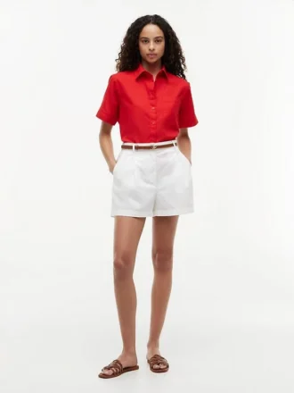 Short-Sleeve Linen-Blend Shirt