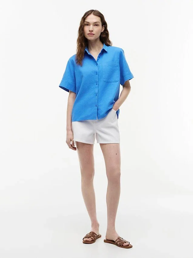 Short-Sleeve Linen-Blend Shirt Short-Sleeve Linen-Blend Shirt