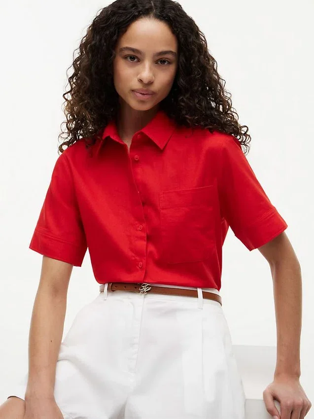 Short-Sleeve Linen-Blend Shirt Short-Sleeve Linen-Blend Shirt