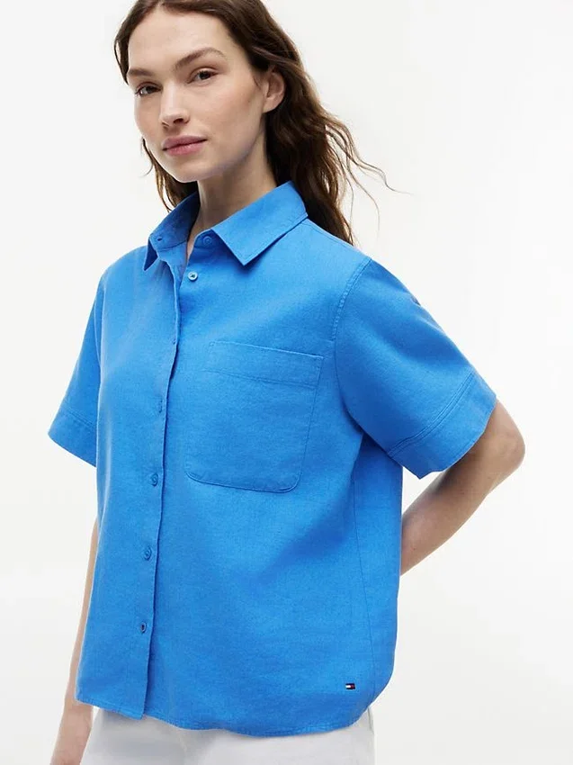 Short-Sleeve Linen-Blend Shirt Short-Sleeve Linen-Blend Shirt