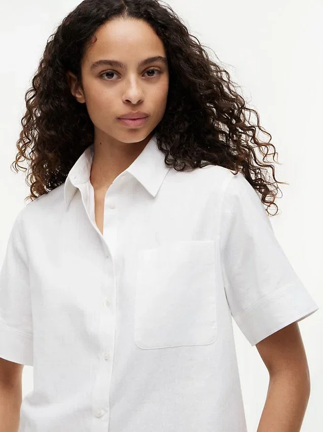 Short-Sleeve Linen-Blend Shirt Short-Sleeve Linen-Blend Shirt
