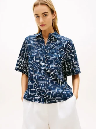 Short-Sleeve Linen Shirt