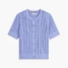 Short-Sleeve Mixed-Knit Cardigan Short-Sleeve Mixed-Knit Cardigan
