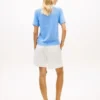 Short-Sleeve Open-Knit Sweater