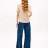 Short-Sleeve Open-Knit Sweater