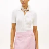 Short-Sleeve Pointelle Sweater Polo Short-Sleeve Pointelle Sweater Polo
