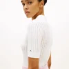 Short-Sleeve Pointelle Sweater Polo Short-Sleeve Pointelle Sweater Polo