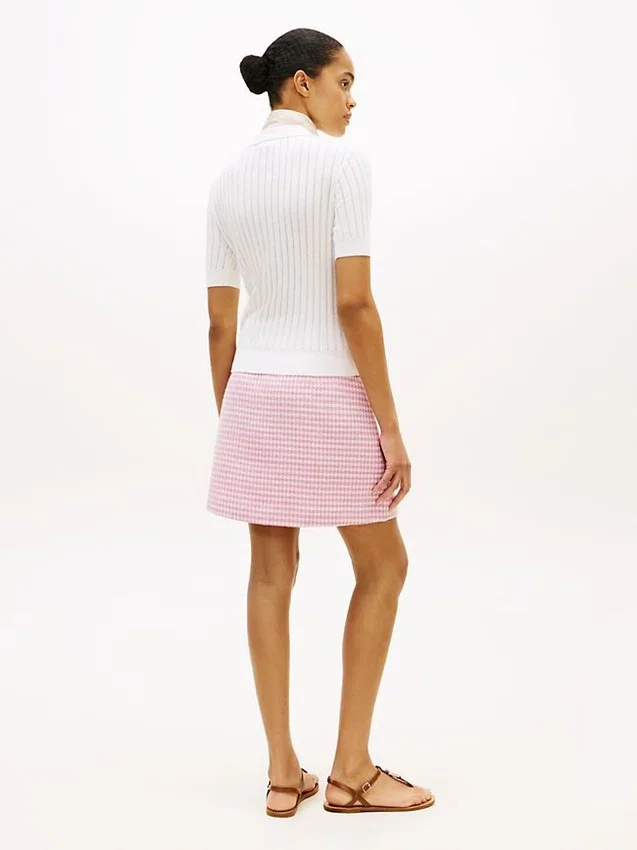 Short-Sleeve Pointelle Sweater Polo Short-Sleeve Pointelle Sweater Polo