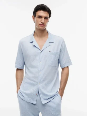 Short-Sleeve Seersucker Sleep Shirt Short-Sleeve Seersucker Sleep Shirt