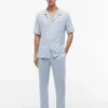 Short-Sleeve Seersucker Sleep Shirt